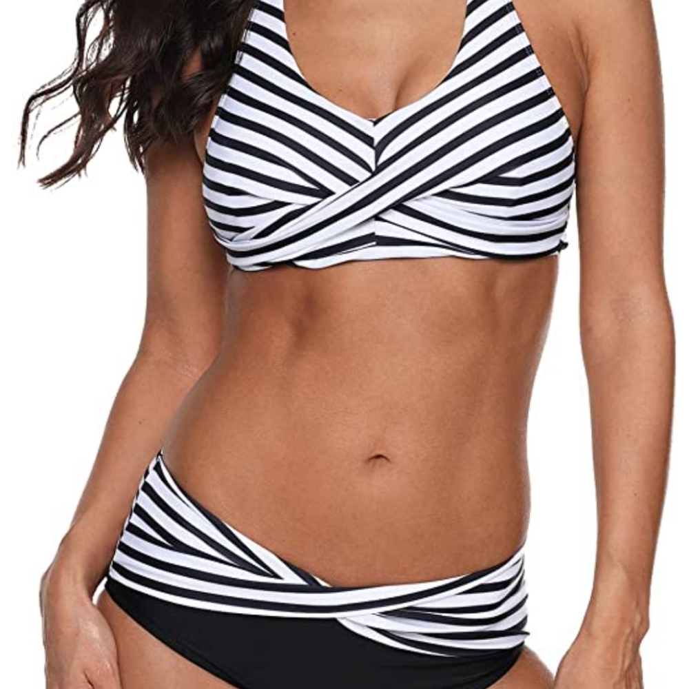 Womens High Waisted Halter PushUp Bikini Two Piece